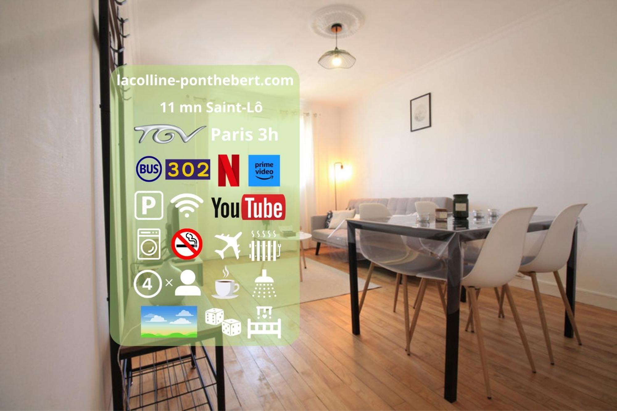 Lacolline-Ponthebert,Com - Appartement Entier Renove -Grand Parking Gratuit, Tout Equipe, Confortable, Netflix Et Amazon Prime Gratuits Et Illimites, Matelas Emma, Lave Linge, Vue Sur La Vallee, Rdc Exteriér fotografie